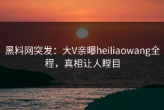 黑料网突发：大V亲曝heiliaowang全程，真相让人瞠目