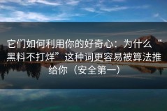 它们如何利用你的好奇心：为什么“黑料不打烊”这种词更容易被算法推给你（安全第一）