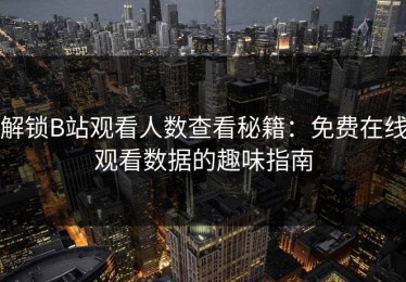解锁B站观看人数查看秘籍：免费在线观看数据的趣味指南