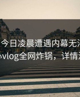 网红在今日凌晨遭遇内幕无法置信，糖心vlog全网炸锅，详情深扒