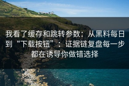我看了缓存和跳转参数：从黑料每日到“下载按钮”：证据链复盘每一步都在诱导你做错选择