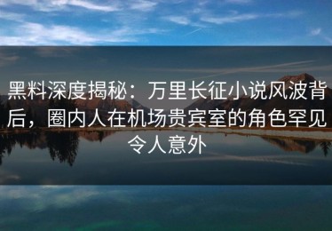 黑料深度揭秘：万里长征小说风波背后，圈内人在机场贵宾室的角色罕见令人意外