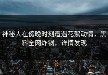 神秘人在傍晚时刻遭遇花絮动情，黑料全网炸锅，详情发现