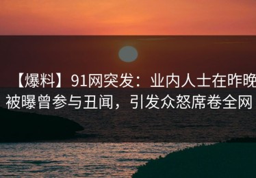 【爆料】91网突发：业内人士在昨晚被曝曾参与丑闻，引发众怒席卷全网