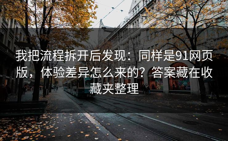 我把流程拆开后发现：同样是91网页版，体验差异怎么来的？答案藏在收藏夹整理