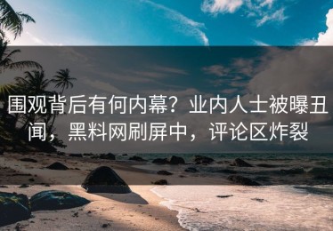 围观背后有何内幕？业内人士被曝丑闻，黑料网刷屏中，评论区炸裂