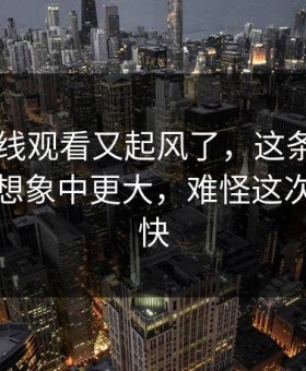 51网在线观看又起风了，这条线索的后劲比想象中更大，难怪这次越传越快