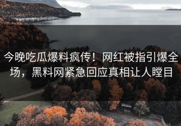 今晚吃瓜爆料疯传！网红被指引爆全场，黑料网紧急回应真相让人瞠目