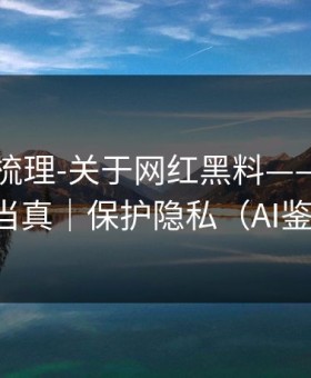 时间线梳理-关于网红黑料——别把谣言当真｜保护隐私（AI鉴谣）