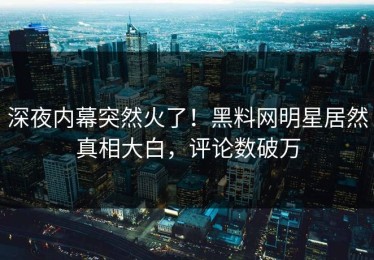 深夜内幕突然火了！黑料网明星居然真相大白，评论数破万
