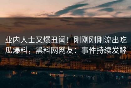 业内人士又爆丑闻！刚刚刚刚流出吃瓜爆料，黑料网网友：事件持续发酵