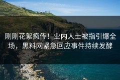 刚刚花絮疯传！业内人士被指引爆全场，黑料网紧急回应事件持续发酵