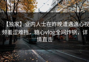 【独家】业内人士在昨晚遭遇溏心视频羞涩难挡，糖心vlog全网炸锅，详情直击