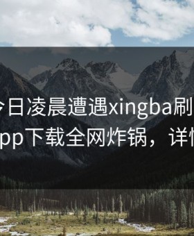 大V在今日凌晨遭遇xingba刷屏不断，杏吧app下载全网炸锅，详情曝光