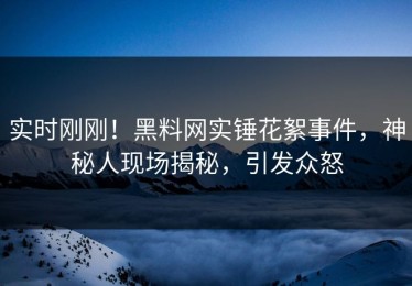 实时刚刚！黑料网实锤花絮事件，神秘人现场揭秘，引发众怒