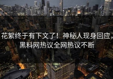 花絮终于有下文了！神秘人现身回应，黑料网热议全网热议不断