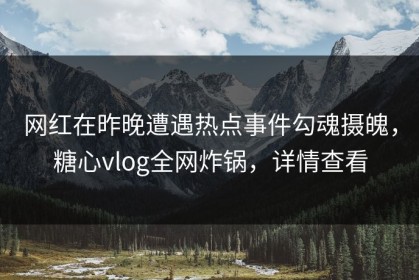 网红在昨晚遭遇热点事件勾魂摄魄，糖心vlog全网炸锅，详情查看