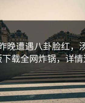 明星在昨晚遭遇八卦脸红，汤头条轻量版下载全网炸锅，详情速看