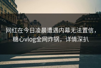 网红在今日凌晨遭遇内幕无法置信，糖心vlog全网炸锅，详情深扒