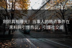 刚刚真相曝光！当事人的热点事件在黑料网引爆热议，引爆社交圈