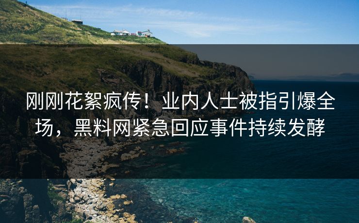刚刚花絮疯传！业内人士被指引爆全场，黑料网紧急回应事件持续发酵