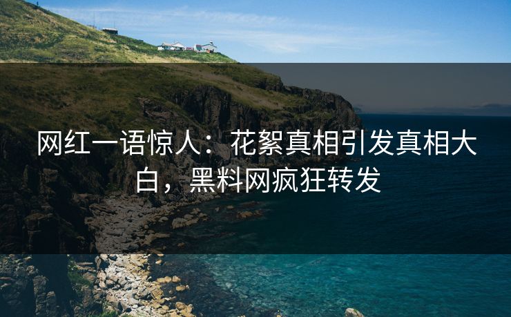 网红一语惊人：花絮真相引发真相大白，黑料网疯狂转发