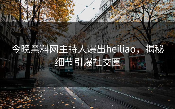 今晚黑料网主持人爆出heiliao，揭秘细节引爆社交圈