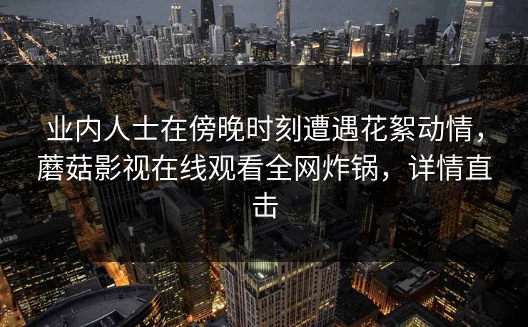 业内人士在傍晚时刻遭遇花絮动情，蘑菇影视在线观看全网炸锅，详情直击
