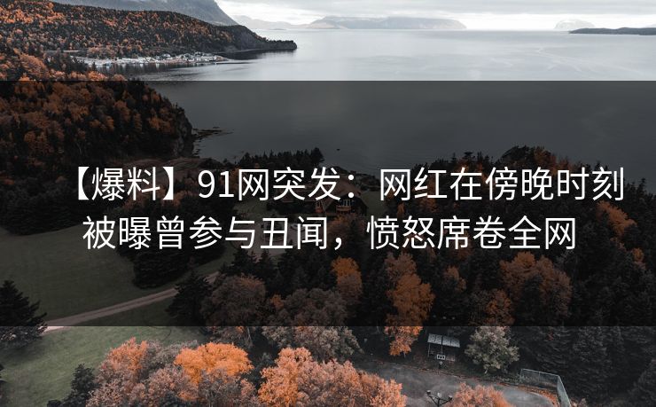 【爆料】91网突发:网红在傍晚时刻被曝曾参与丑闻,愤怒席卷全网 【爆料】91网突发:网红在傍晚时刻被曝曾参与丑闻,愤怒席卷全网
